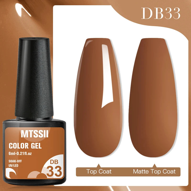 Mtssii 7ml Glitter Rubber Base Gel Polish Gold Sequins Pink White Base Gel Top Coat Soak Off UV LED Nail Art Varnish Manicure