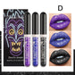 Halloween Lip Gloss Set, 3-Piece Non-Stick Shiny Lipstick, Glittery Purple and Black Lip Colors, Long-Lasting, Non-Transfer