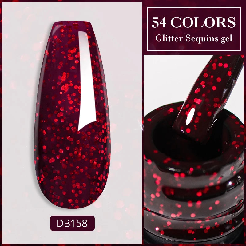 7ML Jelly Gel Nail Polish Black Crystal Translucent Dull Color Nail Art Gel Semi Permanent Varnish Soak Off UV LED Gel Polish