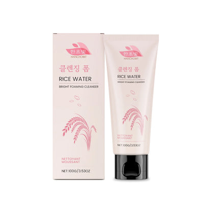 Rice Water Face Wash Deep Cleaning Moisturizing Brightening Rejuvenation Oil Control Sooth Facial Cleanser Foam Korean Skin Care