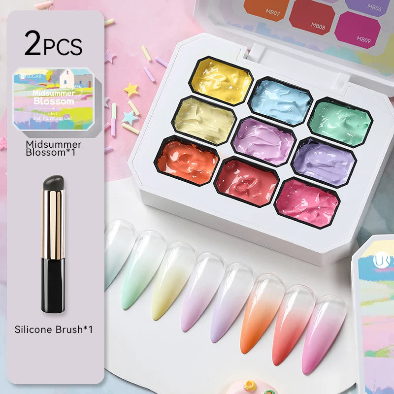 UR SUGAR 4IN1 Pat Ombre Gel Nail Polish Easy Gradient Painting Gel for DIY French Nail Manicure Solid UV Varnishes Paint Art Gel