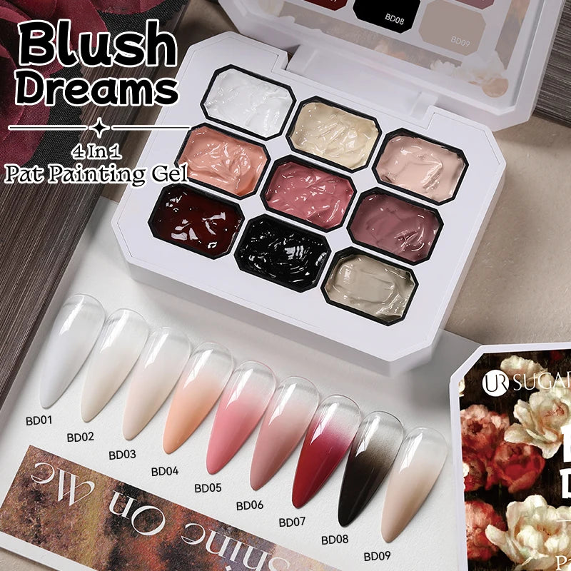 UR SUGAR 4IN1 Pat Ombre Gel Nail Polish Easy Gradient Painting Gel for DIY French Nail Manicure Solid UV Varnishes Paint Art Gel