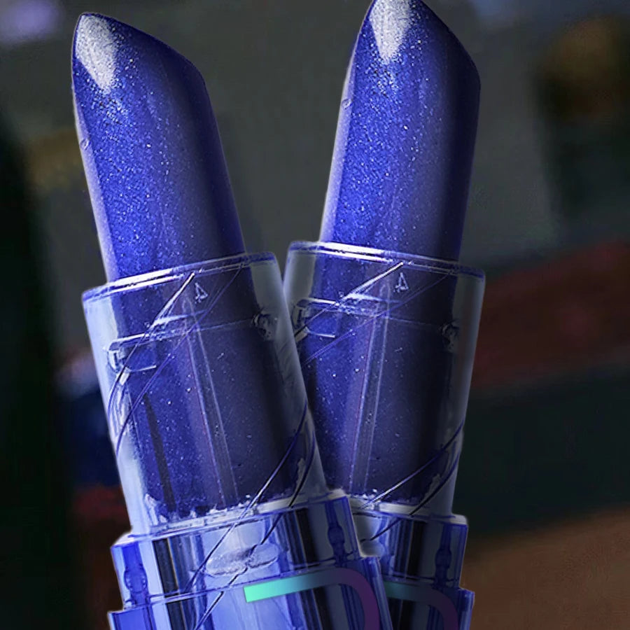 Blue Rose Lipstick – Temperature Color-Changing, Moisturizing Lip Tint Gloss, Shiny Lipstick for Female Makeup