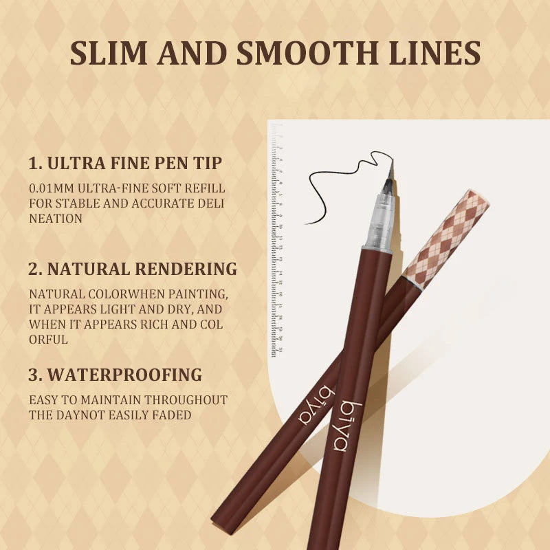 Water eyebrow pencil color natural waterproof makeup does not fade, not easy to faint makeup very fine liquid eyebrow pencil.
