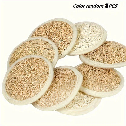 3PCS Loofah Glove Face Wash Cleaning Towel Exfoliating Sponge Deep Cleansing Makeup Remover Facial Cleansing Pad