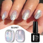 MEET ACROSS Guava & Grape Color Cat Magnetic Gel Green Glass Bead Cat Eye Gel Soak Off UV Gel Nail Art Varnish Salon Home DIY