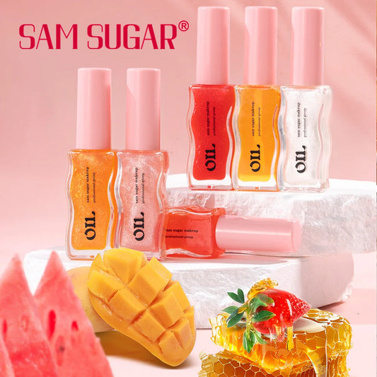 Fruit Honey Essence Lip Oil – Plump Strawberry Tinted Lip Jelly, Waterproof Moisturizing Lip Gloss Liquid for Smooth Lips