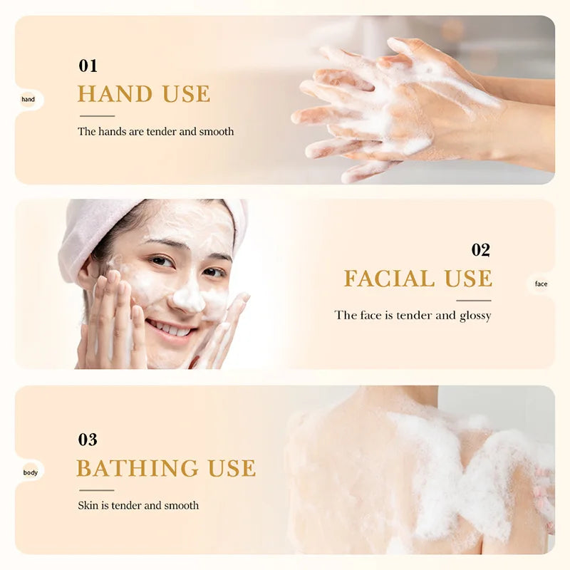 BIOAQUA White Rice Raw Pulp Facial Soap Face Wash Foam Solid Facial Cleanser Moisturizing Whitening Body Bathing Handmade Soap