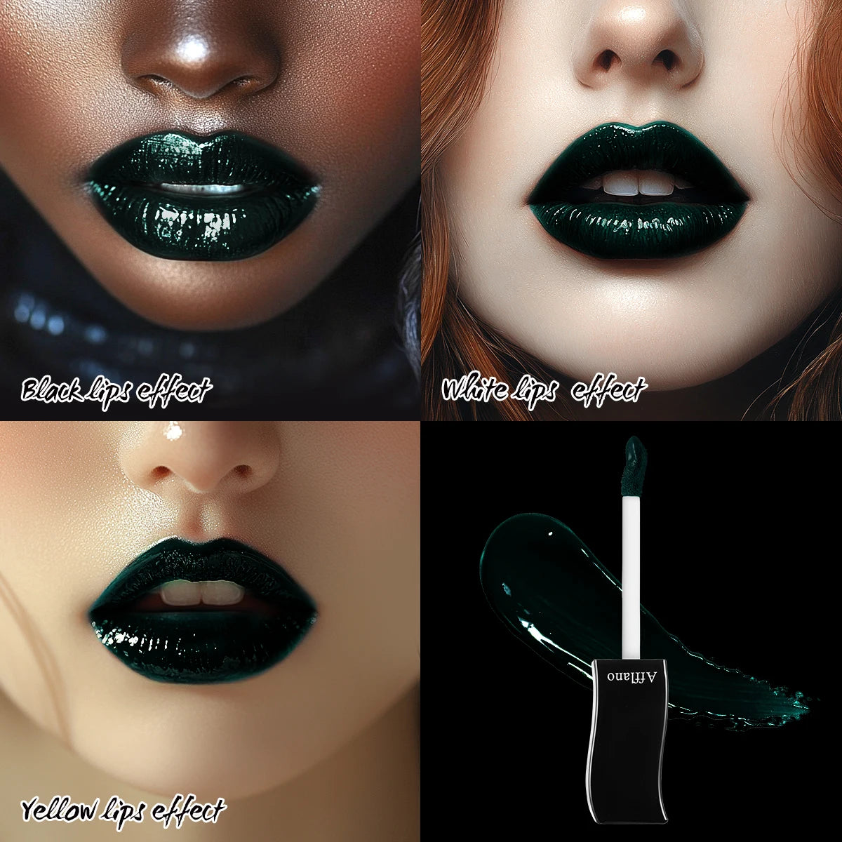 Afflano Goth Lipstick Matte Moist Black Smoky Red High Colors Lip Glaze Waterproof Non-stick Cup Lipstick Lasting Lip Makeup
