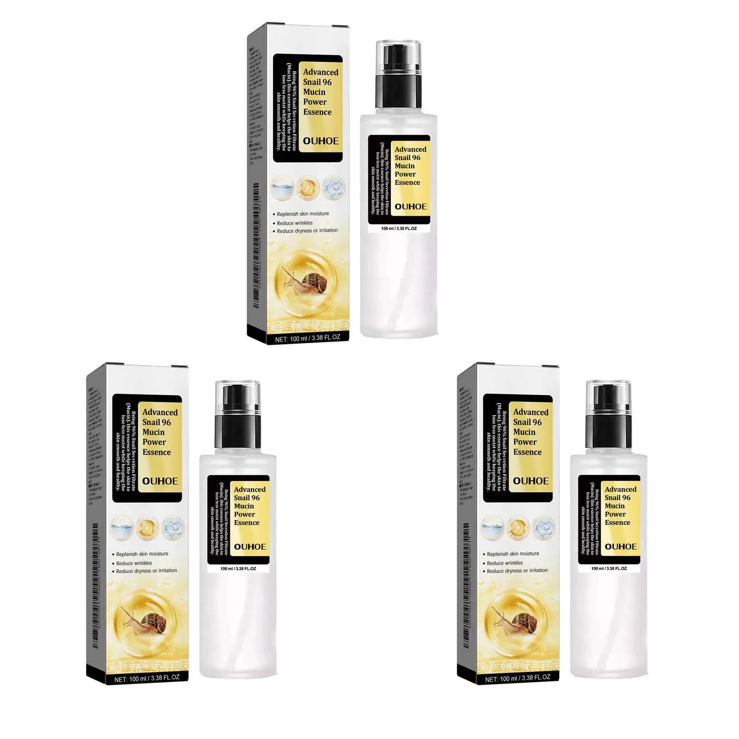 Snail Mucin Peptide Essence,Hyaluronic Acid Skin Repair Serum,Lightens Wrinkles And Dark Spots,Face Moisturizing and Hydrating