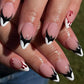 24pcs Halloween Blood French Fake Nail Tips Sweet Cool Bat Skeleton Pattern Round Almond Press on Nails Spider Web False Nail