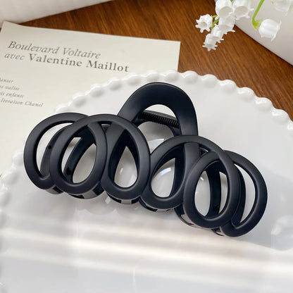 Frosted Hollow Hair Claw Bow Hair Clip Crab Elegant Hairpin Women Barrette Solid Headband Simple Korean Fashion Hair Accessories