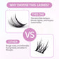 MJ DIY Lashes Extensions Kit 640pcs Lash Clusters 80D/100D Wispy Individual Lashes Mix 9-18mm Cluster Eyelash Extension