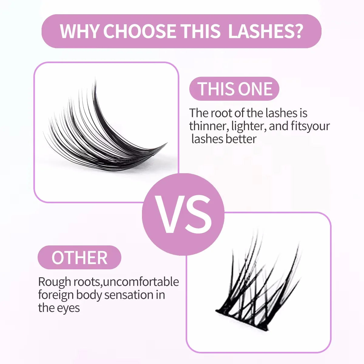 MJ DIY Lashes Extensions Kit 640pcs Lash Clusters 80D/100D Wispy Individual Lashes Mix 9-18mm Cluster Eyelash Extension