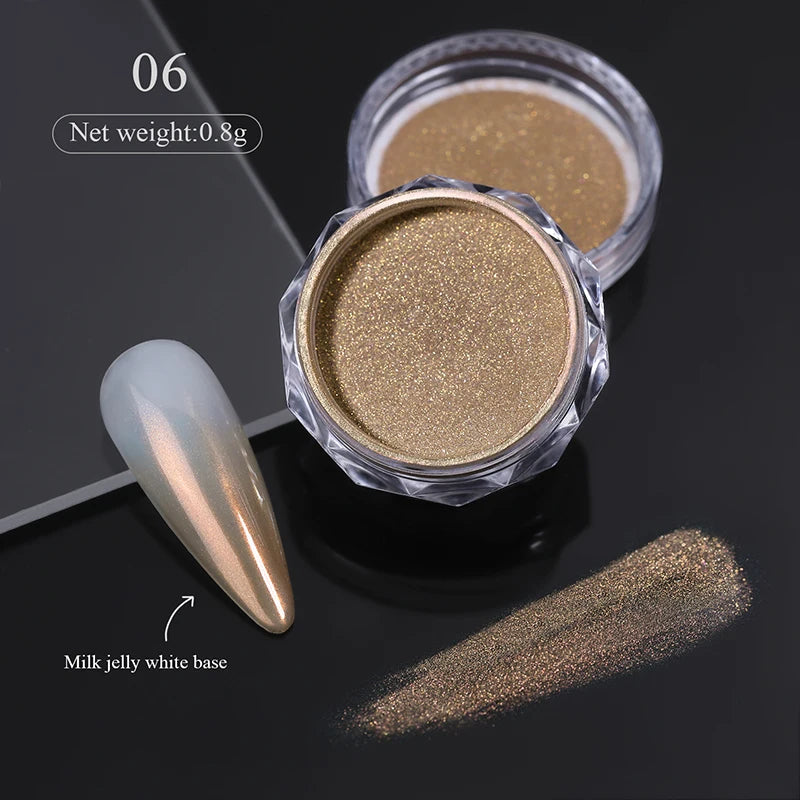 1Box Nail Metal Glitter Powder Metallic Colorful Dust Metal Effect Nail Glitter Gold Nail Art UV Gel Polish Flakes Dust