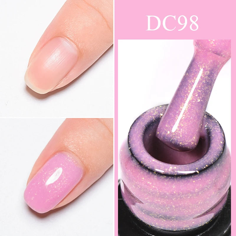 Mtssii 7ml Glitter Rubber Base Gel Polish Gold Sequins Pink White Base Gel Top Coat Soak Off UV LED Nail Art Varnish Manicure