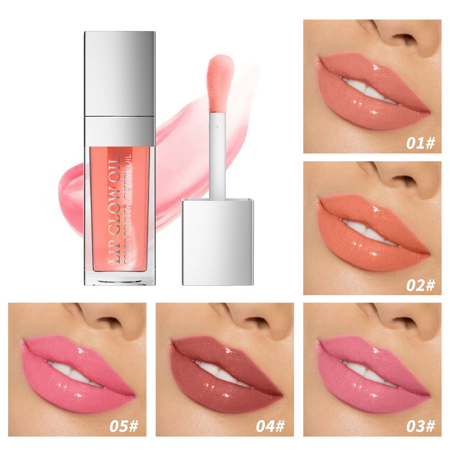 Crystal Jelly Moisturizing Lip Oil Plumping Lip Gloss Makeup Plump Lip Glow Oil Tinted Lip Plumper
