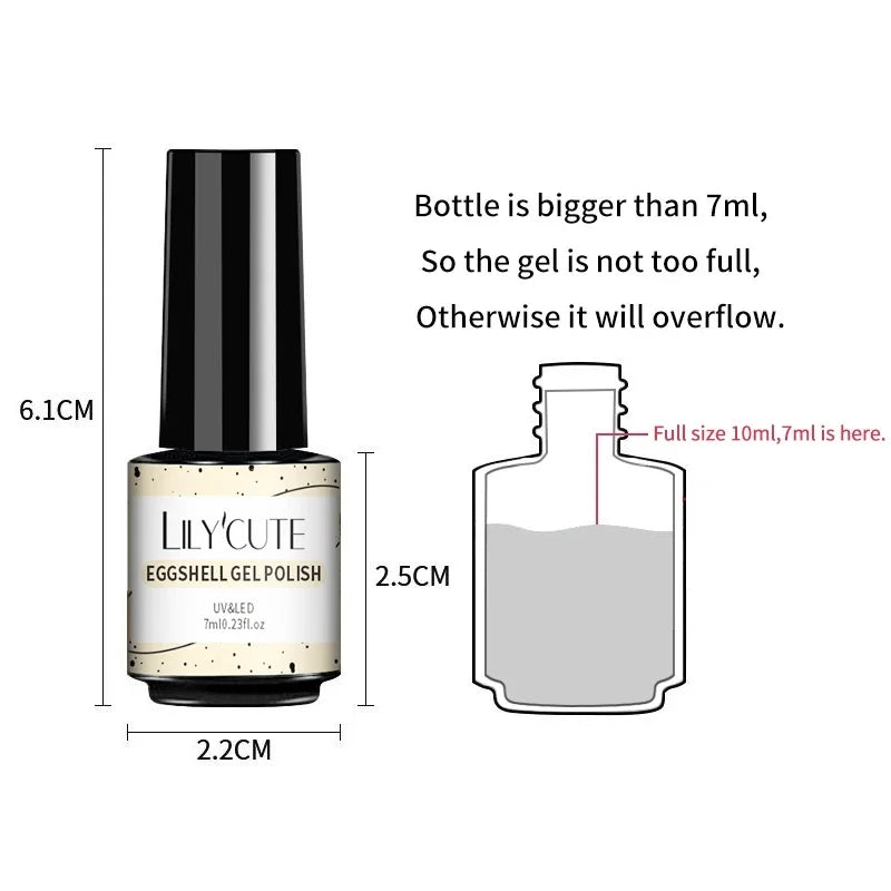 LILYCUTE 7ML Eggshell Gel Nail Polish White Black Material Semi Permanent Autumn Varnish With Any Color Gel Soak Off UV Manicure