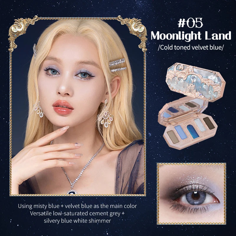 Moonlight Mermaid Gemstone Eyeshadow Palette Highly Pigmented Matte Shimmer Swan Ballet Eye shadow Collection
