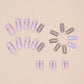 24 pieces long square French simple long wheat check nails +1 nail glue +1 nail file
