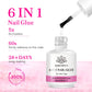 BORN PRETTY 6 in 1 Nail Glue Gel Extra Strong Adhesive for Press on Nails Clear Acrylic Tips Extension Gel Strengthener Gel
