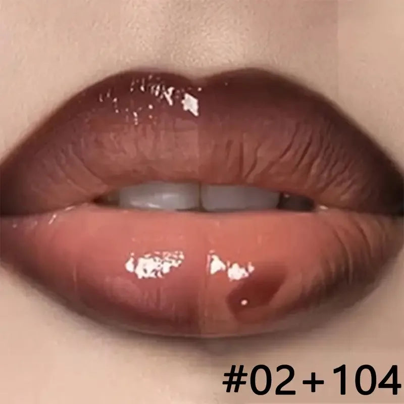 2pcs/SET Makeup Set: Matte Lip Liner + Moisturizing Colored Lip Oil,Long-Lasting and Easy to Color, Waterproof,ini Makeup Combo