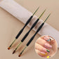 French Stripe Nail Art Liner Brush Set Tips Ultra-thin Line Drawing Pen Dual End UV Gel Painting Brushes Manicure Tools