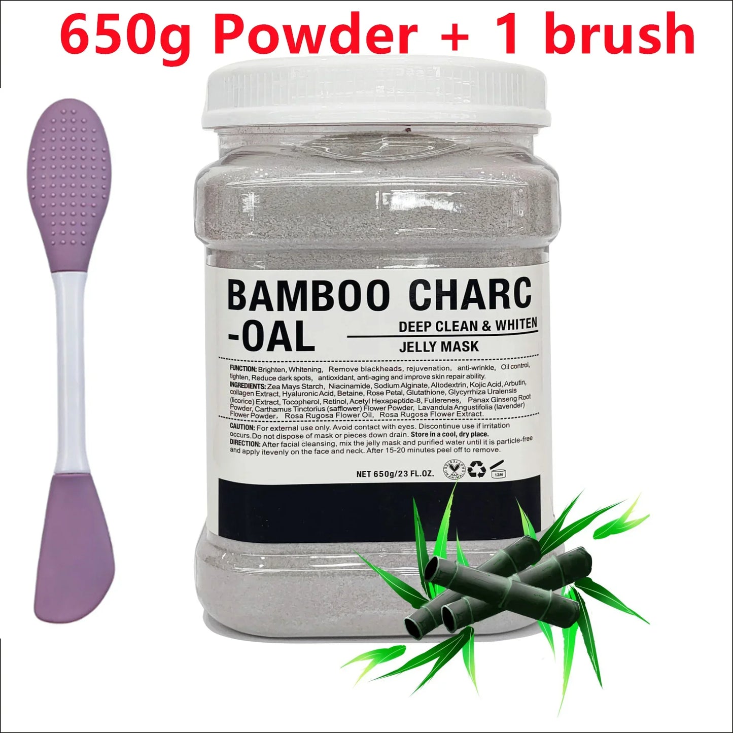 650g Chamomile Hyaluronic Acid Facial Moisturizing Mask Powder with Silicone Brush Increasing Skin Elasticity Rose Jelly Mask