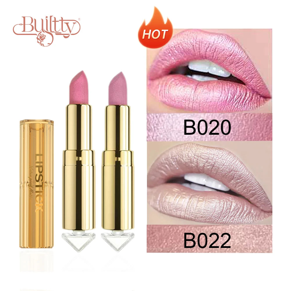12 Colors Magic Pink Glitter Lipstick Matte Gliter Shimmer Super Finish Matte Velvet Waterproof Glitter Lipsticks