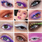 Color Mascara 14 Thick Curl Waterproof Non-smudding Natural Long Lasting Blue White Green Pink Black  Eye Makeup