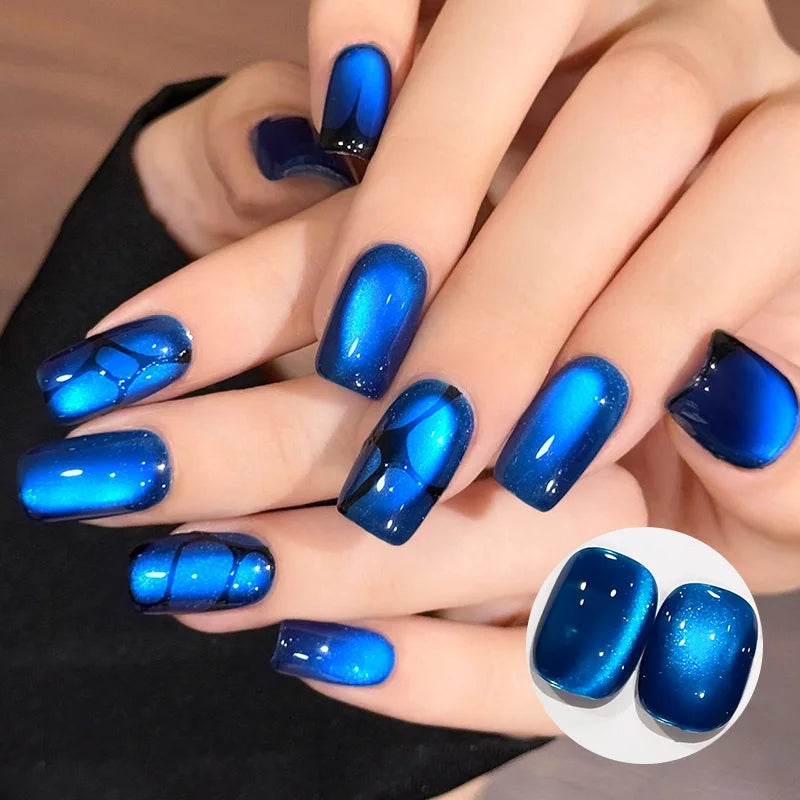 BORN PRETTY 10ml Rhine Lake Blue Cat Magnetic Gel Dark Blue Glitter Soak Off UV Gel Nail Art Varnish Manicure Nail Art Salon