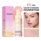 Color Changing Foundation 4 in 1 Moisturizing SPF 30+ Hydrating Color Longwearing Waterproof Travel Coverage Makeup Base