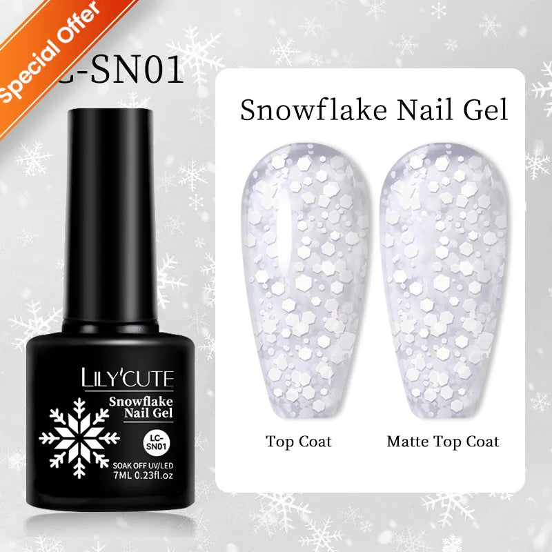 LILYCUTE 7ml Gold Sparkling Glitter Gel Nail Polish Semi Permanent UV Gel Soak off UV LED Nail Gel Varnish For Nail Manicure DIY