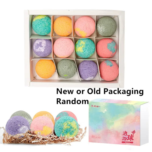 12Pcs/Set Bubble Small Bath Bombs Body Stress Relief Exfoliating Moisturizing Fragrances Aromatherapy SPA Salt Ball Skin Care