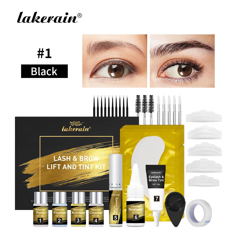 Pro Lash And Brow Tinting Kit For Lash Brow Lift Perm Fixation Setting Curled Lashes Long-lasting Set 4-6 Weeks Lash Curler Perm