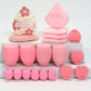 20 Pcs Pink Makeup Sponge and Makeup Puff Set Suitable for Face Cream and Powder Concealer Powder Makeup Machine