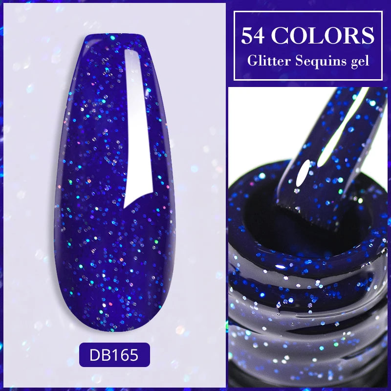 7ML Jelly Gel Nail Polish Black Crystal Translucent Dull Color Nail Art Gel Semi Permanent Varnish Soak Off UV LED Gel Polish