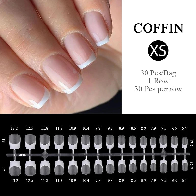 30Pcs Matte Nude Fake Nail Fashion Press on Quick Extension Wearable False Nails Simple Full Cover Nail Tips Manicure Nail Art