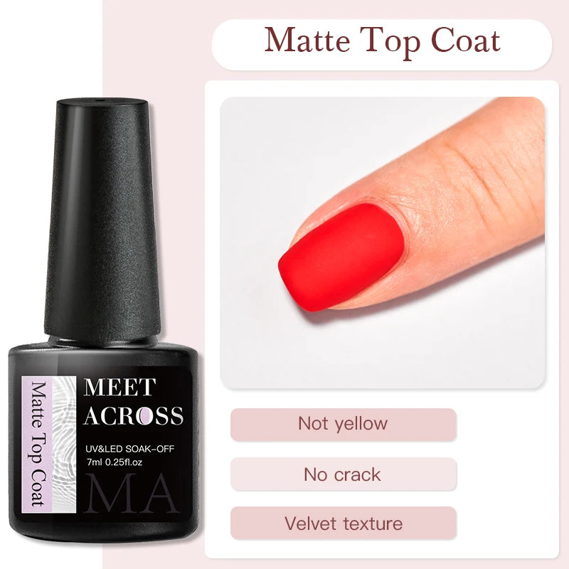 MEET ACROSS 7ml Rubber Base Gel Glitter Nude Pink White 2 In 1 Gel Nail Polish Nail Art Varnish For Nails Winter Autumn Manicure