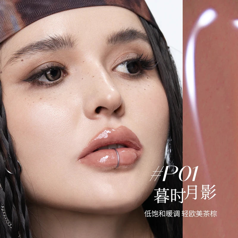 Kaxier Glossy Lip Glaze Mirror Tint Longlasting Shiny Lip Gloss Non Sticky Hydrating Halloween Makeup Pendant Daily Lip Cosmetic