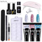 LILYCUTE Nail Gel Set 6W LED Lamp Full Manicure Set Vernis Semi Permanent Quick Extension Nail Kit Gel Set For Nails Tool Kit
