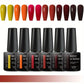 MEET ACROSS 6Pcs Gel Nail Polish Set Pink Red Green Macaron Color Manicure Kit For Nails UV Gel Nail Art Varnish Nail Supplies
