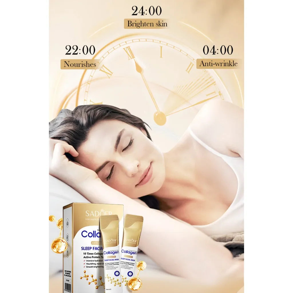 30pcs SADOER Collagen Sleeping Facial Masks Face skincare Moisturizing Brightening Firming Hydrating Face Mask Facial Skin Care