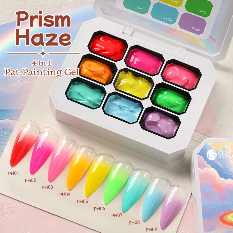 UR SUGAR 4IN1 Pat Ombre Gel Nail Polish Easy Gradient Painting Gel for DIY French Nail Manicure Solid UV Varnishes Paint Art Gel