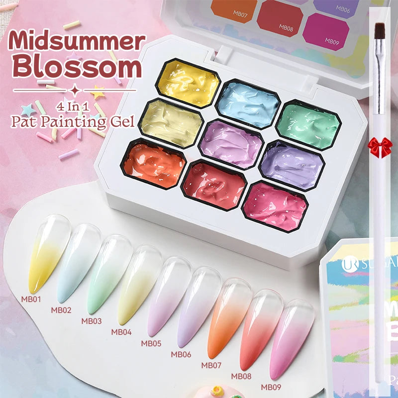 UR SUGAR 4IN1 Pat Ombre Gel Nail Polish Easy Gradient Painting Gel for DIY French Nail Manicure Solid UV Varnishes Paint Art Gel