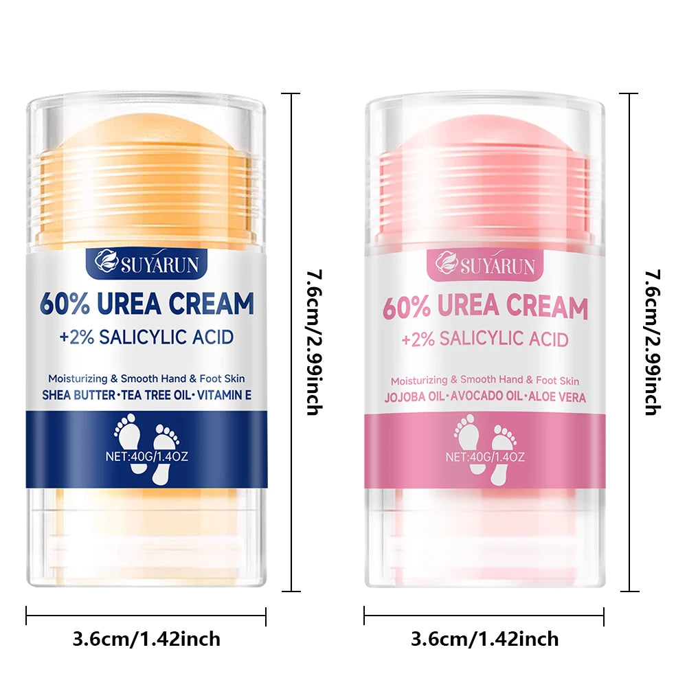 SUYARUN 60% Urea Foot Cream Stick - Moisturizing & Exfoliating, Cracked Heel Repair, Deep Hydration for Dry Feet, Long protect.