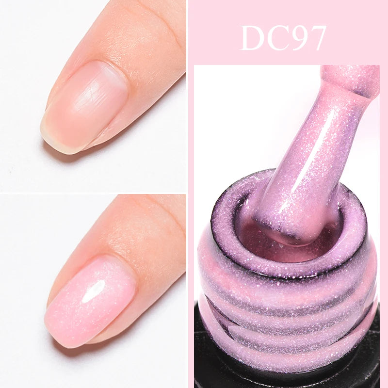 Mtssii 7ml Glitter Rubber Base Gel Polish Gold Sequins Pink White Base Gel Top Coat Soak Off UV LED Nail Art Varnish Manicure