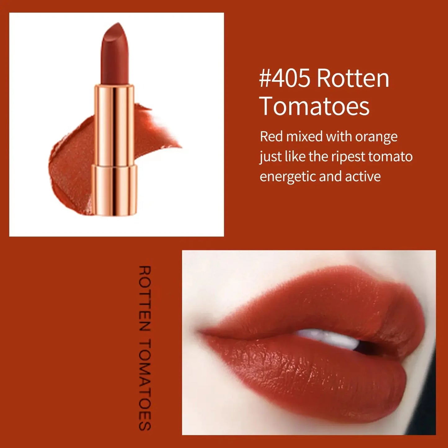 Matte Lipstick Set 3 Colours with Silver Chain Bag Waterproof Non-Stick Long Lasting Makeup Red 3.5gx3pcs for Women and Girls