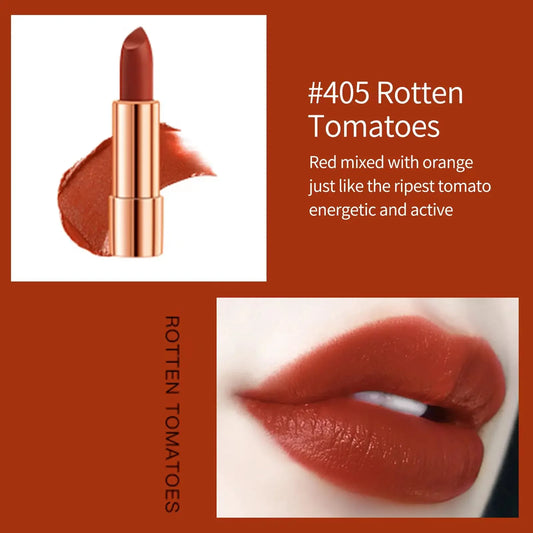 Matte Lipstick Set 3 Colours with Silver Chain Bag Waterproof Non-Stick Long Lasting Makeup Red 3.5gx3pcs for Women and Girls