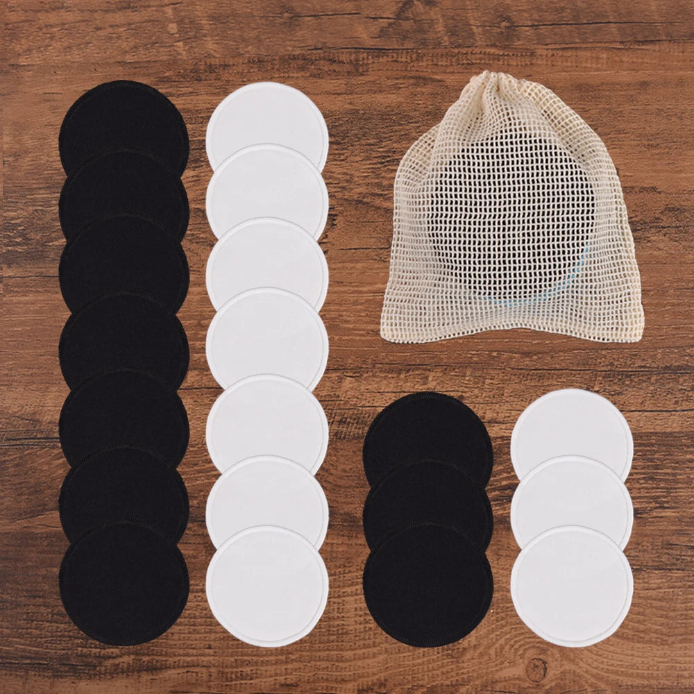 20Piece/Pack Makeup Remover Pads Washable Rounds Cleaning Cotton Reusable Facial Make Up Removal Pads Tool Matching Mesh Bag